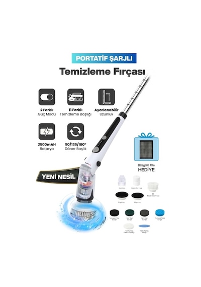 Portatif Şarjlı Temizleme Fırçası