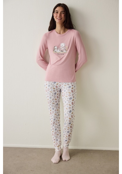 Penti Pembe Tea Party İçecek Desenli Uzun Kollu Termal Etkili Pijama Üstü Penti Pembe Tea Party İçecek Desenli Uzun Kollu Termal Etkili Pijama Üstü