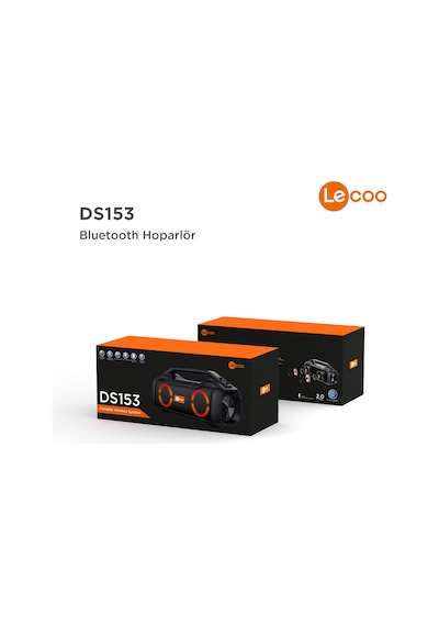 Lecoo DS153 Bluetooth 5.0 80W IPX5 Su Geçirmez RGB TWS Taşınabilir Hoparlör Siyah