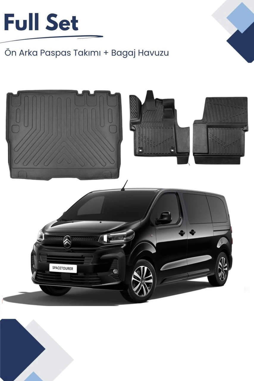 Citroen Jumpy Spacetourer 8+1 2019 Model Tam Uyumlu Paspas+bagaj Havuzu Seti