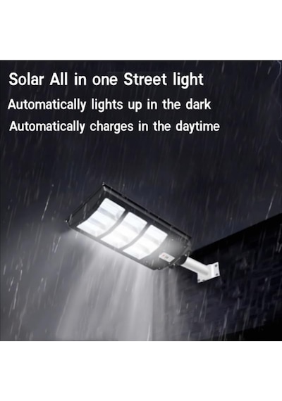 600w Solar Hareket Sensörlü Bahçe Aydınlatması 12 Led Panel Lamba, Güneş Enerjili, Kumandalı 3modlu
