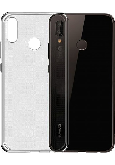 Huawei P20 Kilif Soft Silikon Seffaf-Siyah Arka Kapak 272842022