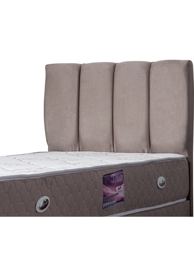 Setaymobilya Baza, Tetra Gri Tek Kişilik Baza + Başlık + Deluxe Yatak