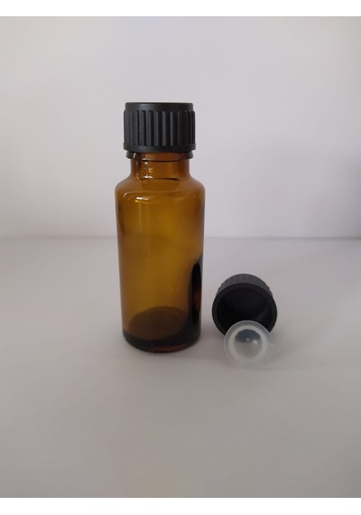 10Ml Cam Amber Şişe Düz Kapak Kör Tıpalı