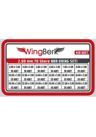 Wıngberk 2.00mm Kalınlık Oring Seti