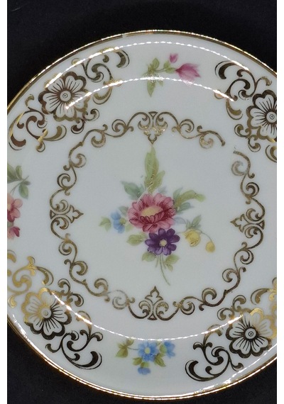 Elfenbein Porzellan Vintage Çerezlik Tabak 12 Cm Bej