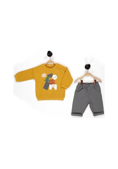 Kidaxi Erkek Bebek Takım 3-6/6-9/9-12/18-24 Ay Füme