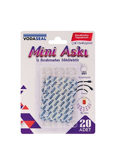 Vodaseal İz Bırakmadan Sökülebilir Mini Askı 20'li Set
