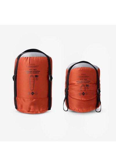 Sımond Outdoor Trekking Uyku Tulumu - Kahverengi - Mt500 10 C Konfor Turuncu