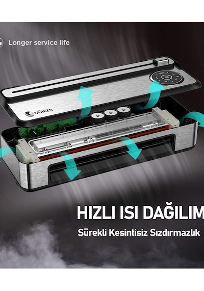 Mühlen Tam Otomatik Robotik Ev Gıda Vakum Makinesi V77 + Poşetli