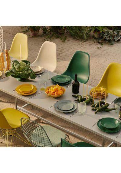 Vitra Eames Dsr Re Sandalye Geri Dönüşümlü Malzeme, Ikonik Tasarım, Dış Mekâna Uygun Yeşil