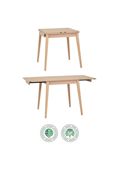 Vilinze Eames Sandalye Avanos Kanatlu Ahşap Mutfak Masası Takımı - 70x70+70 Cm Natürel Vilinze Eames Sandalye Avanos Kanatlu Ahşap Mutfak Masası Takımı - 70x70+70 Cm Natürel
