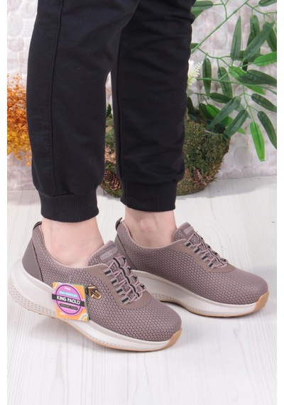Fort King Anna Rahat Hafif Memory Foam Taban Sneaker Kadın Ayakkabı Vizon