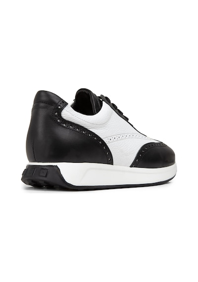 Deery Hakiki Deri Siyah Beyaz Erkek Sneaker Ayakkabı - 00750Mbyze01 Beyaz