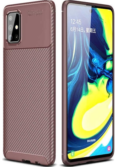 Samsung Uyumlu Galaxy A51 Kılıf Zore Negro Silikon Kapak-Kahverengi
