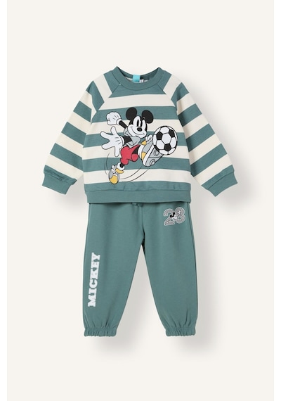 Defacto Disney Mickey Baskılı Uzun Kollu Üst Lastikli Paça Alt 2li Eşofman Takımı Erkek Bebek I3538a526wngn501 Yeşil-gn501