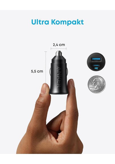 Lexroo Usb-c Araç Şarj Cihazı, 30w, 2 Bağlantı Noktalı, Powerıq 3.0, Siyah - A2741