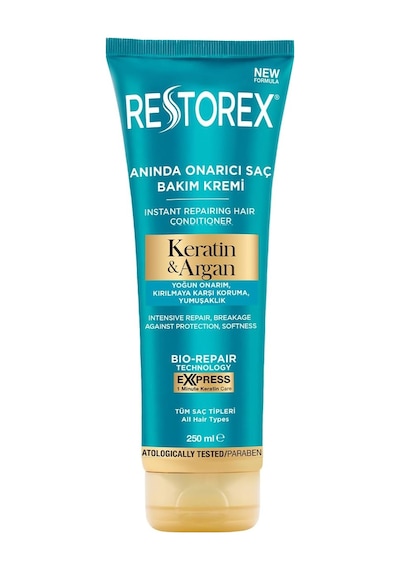 Keratin &amp Argan Onarıcı Saç Bakım Kremi 250 Ml - Yıpranmış Ve Hasar Görmüş Saçlar