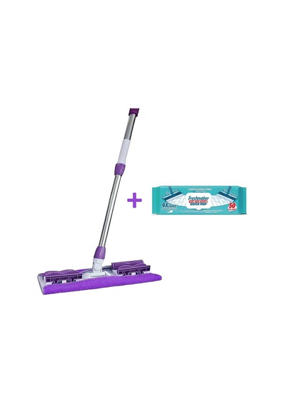 Dmr Mandallı Sihirli Mop Takımı + Freshmaker 50'li Mop Uyumlu Yer Temizlik Havlusu - Set
