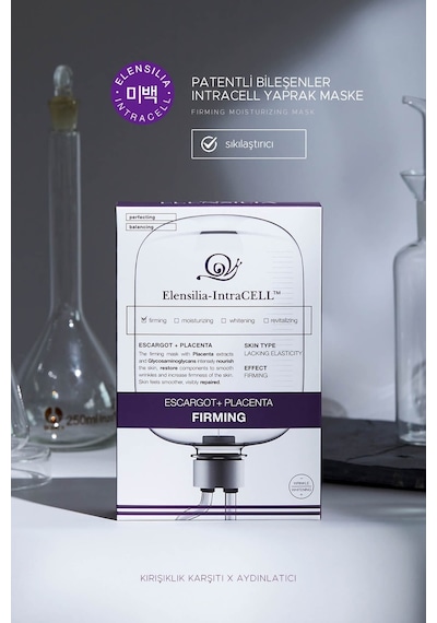 Elensilia Escargot + Plasenta Sıkılaştırıcı, Aydınlatıcı Yaprak Maske Intracell Placenta Mask