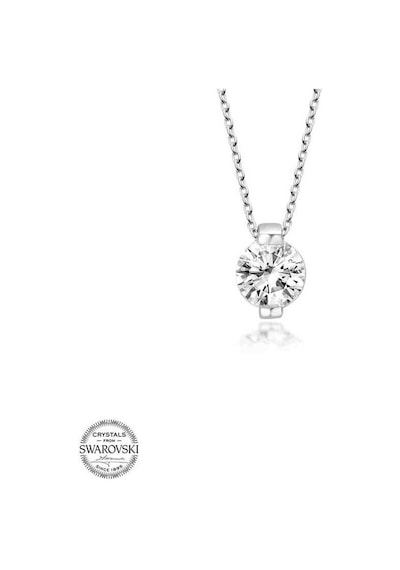 Gumush Swarovski Taşlı Gümüş Tektaş Kadın Kolye