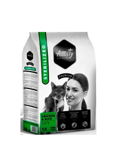 Amity Premium Sterilized Tavuklu ve Pirinçli Kısırlaştırılmış Yetişkin Kedi Maması 1500 G