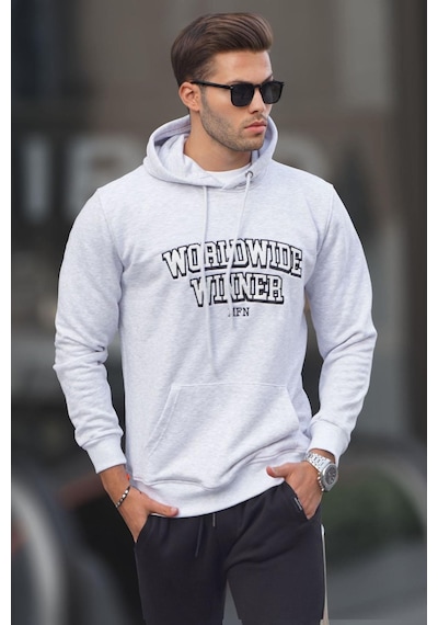Madmext Karmelanj Baskılı Kapüşonlu Sweatshirt 6149-karmelanj Karmelanj