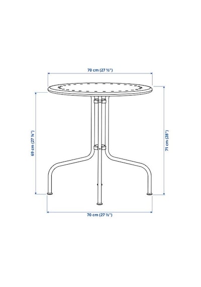 Ikea Läckö Balkon Masası, Gri, 70 Cm