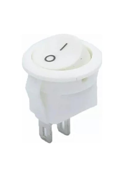 Ayt Mini Yuvarlak Işıksız On Off Beyaz Anahtar Aç Kapa Düğme Buton Ic-134e