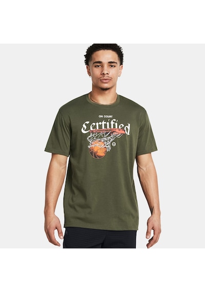 Under Armour Heavyweight Erkek Yeşil Basketbol T-shirt 1387376 Yeşil