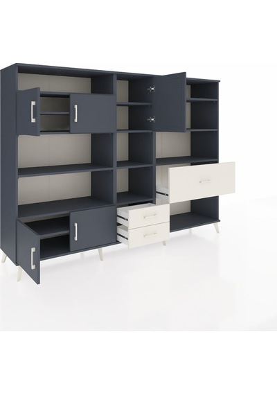 Hyperion Dolap 13 Raflı 3 Çekmeceli 5 Kapaklı 220x44x163 Antrasit Antrasit-antrasit/aytaşı Hyperion Dolap 13 Raflı 3 Çekmeceli 5 Kapaklı 220x44x163 Antrasit Antrasit-antrasit/aytaşı