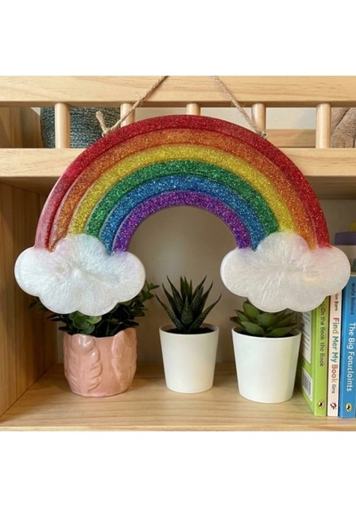 Epoksi Gökkuşağı Ve Bulutlu Baby Shower Dekorasyon Kalıp Şeffaf