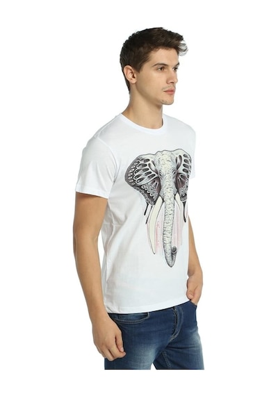 Bant Giyim - Kelebek Fil Beyaz Erkek T-Shirt Tişört