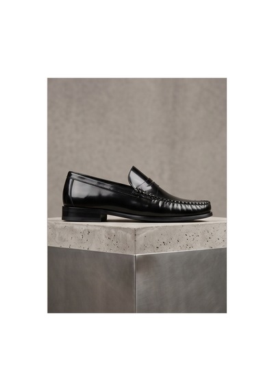 Crc Ayakkabı %100 Hakiki Deri Rugan Erkek Loafer - El İşçiliği Premium Klasik Ayakkabı - Burgundy Patent Siyah