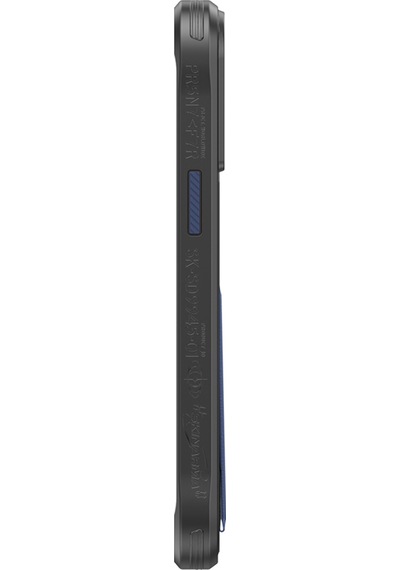 Apple Uyumlu iPhone 15 Pro Max Kılıf Skinarma Standlı Deri Görünümlü Slate Kapak Mavi