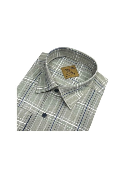 Eren Style Linen Keten Klasik %100 Cotton Uzun Kollu Terletmeyen Gömlek Haki