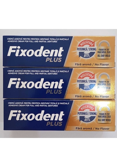 Fıxodent Plus 40 G Diş Protez Yapıştırıcı Krem 3'lü Paket