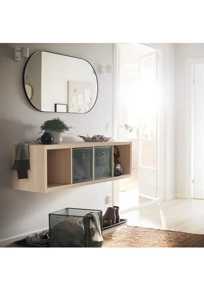 Ikea Kallax Açık Raf Ünitesi, Ağartılmış Meşe Görünümlü 42x147 Cm Meşe