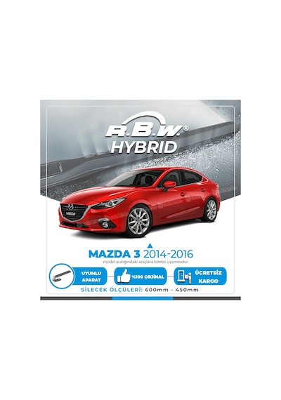 Mazda 3 Sedan Ön Silecek Takımı (2014-2016) RBW Hibrit