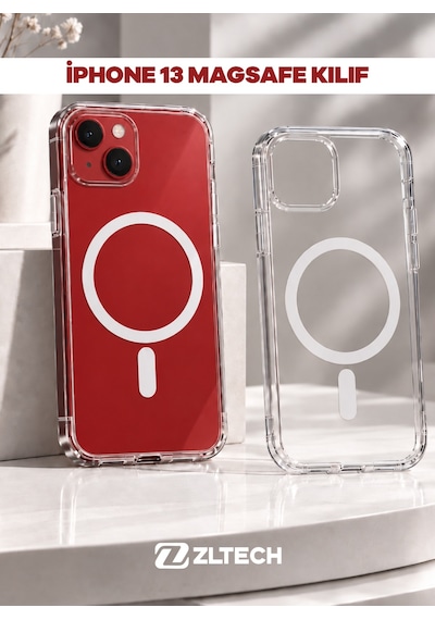 Apple iPhone 13 Uyumlu Magsafe Özellikli Sert Şeffaf Kılıf PLASTIC COVER