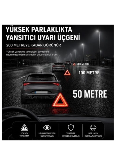 Atlanabilir Üçgen Acil Durum Reflektörü