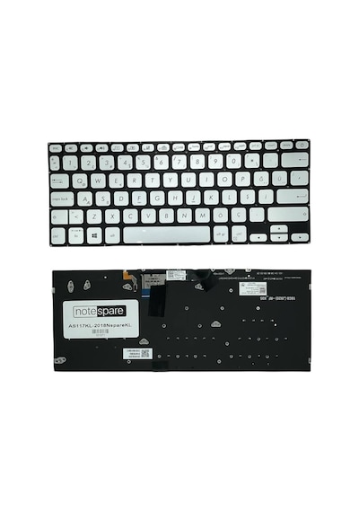 Asus İle Uyumlu Vivobook 14 X430ua, 14 X430uf, 14 X430un Notebook Klavye Işıklı Gümüş Gri Tr