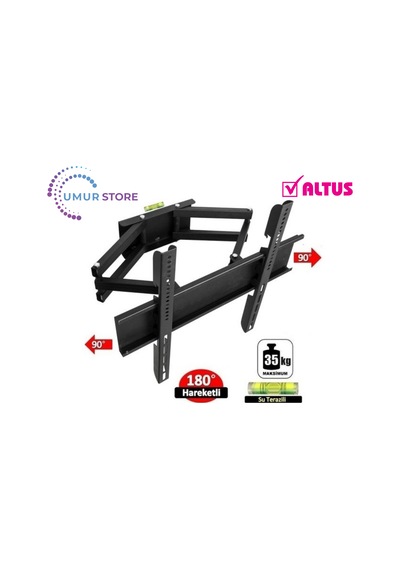Altus Uyumlu Alt-43led200  43" 32- 55 İnç Çift Kollu Hareketli Lcd Led Tv Askı Aparatı