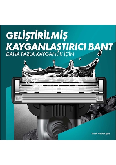 Gillette Mach3 Charcoal Tıraş Makinesi + 5 Adet Yedek Tıraş Bıçağı + Premium Stand Hediyeli Peket