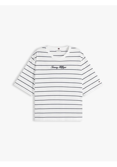 Tommy Hilfiger Classıc Scrıpt Trapeze Tee Kadın Mavi T-shirt - Ww0ww50948