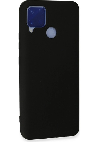 Cosmotex Newface Realme C15 Kılıf Nano İçi Kadife Silikon - Siyah Sıyah
