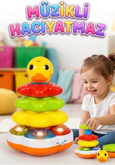Işıklı Ve Sesli Hacıyatmaz Eğitici Kule - Motor Becerisi Geliştiren Eğlenceli Oyuncak