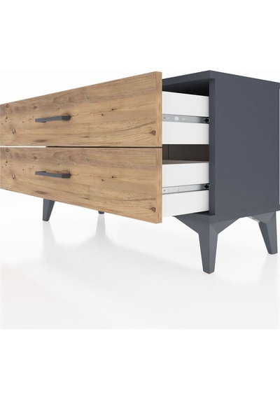 Arges Şifonyer 2 Çekmeceli 88x30x48 Antrasit-çam Antrasit
