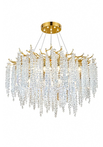 Ağaç Model 80 Cm Taşlı Avize Gold
