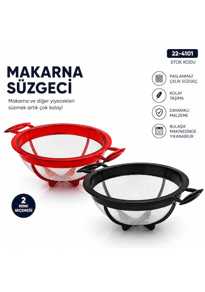 Lunaev Küçük Makarna Süzgeci Plastik 50 x 22